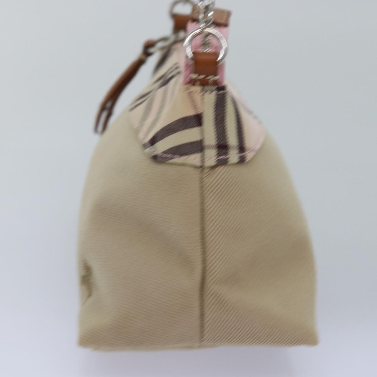 BURBERRY Accessory Pouch Canvas Beige Auth 78474