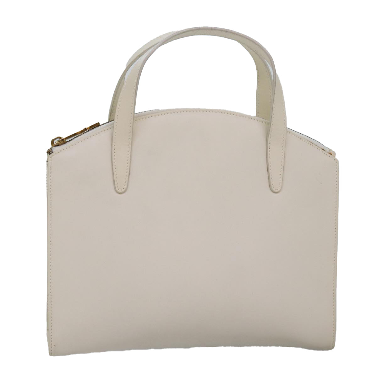 GUCCI Hand Bag Leather White Auth 78475