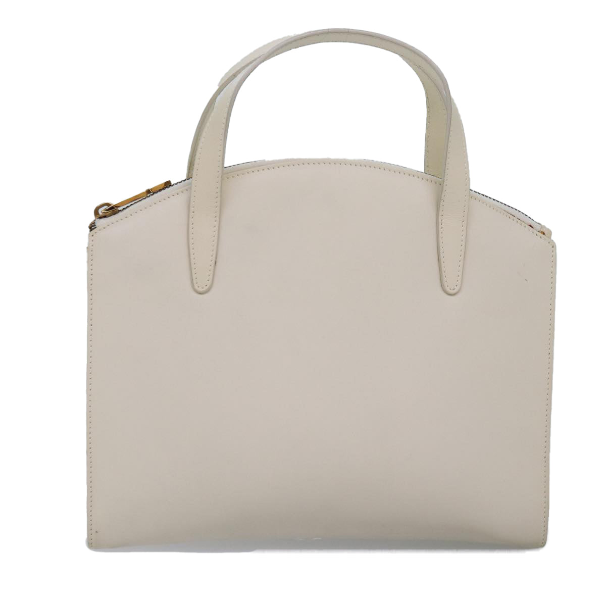 GUCCI Hand Bag Leather White Auth 78475