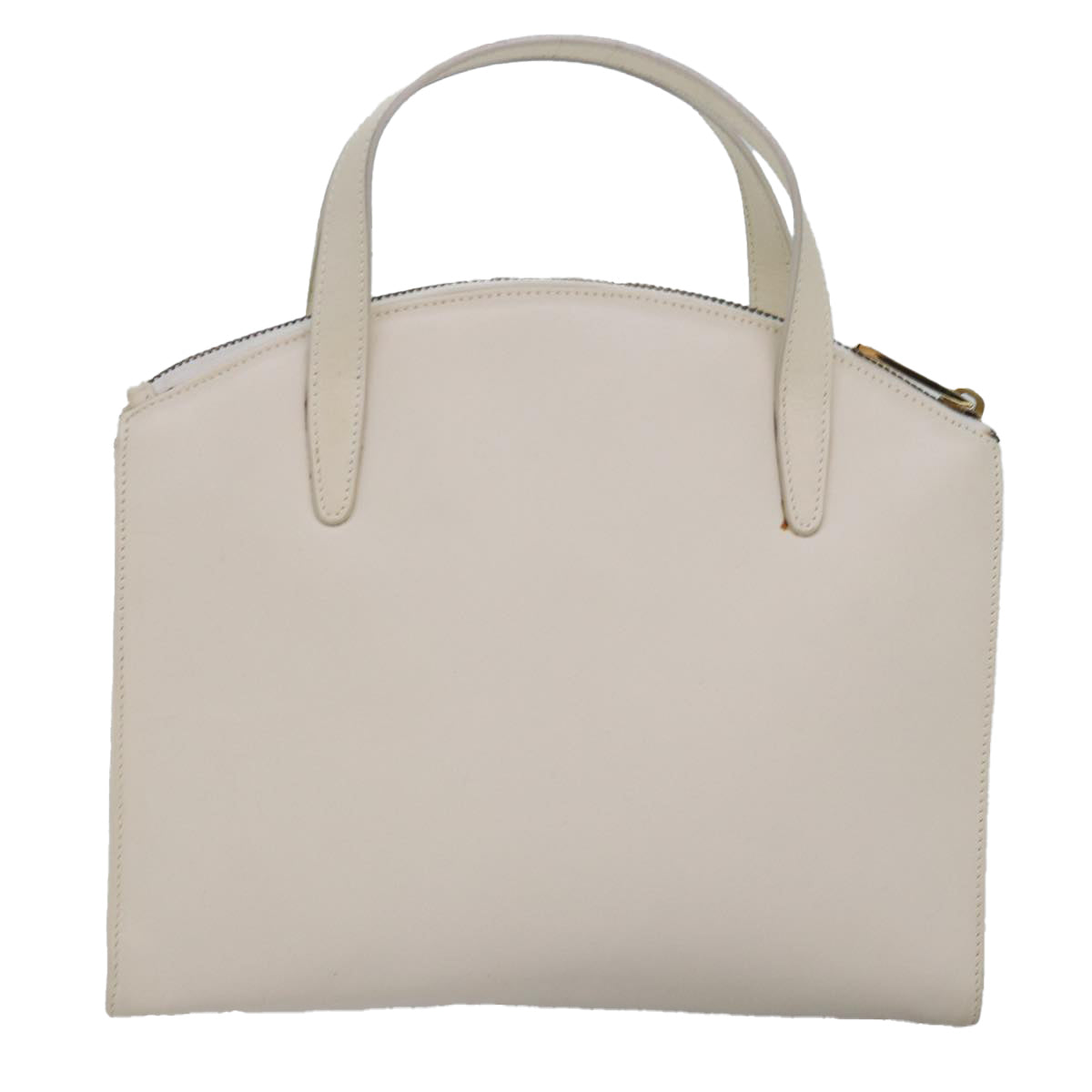 GUCCI Hand Bag Leather White Auth 78475