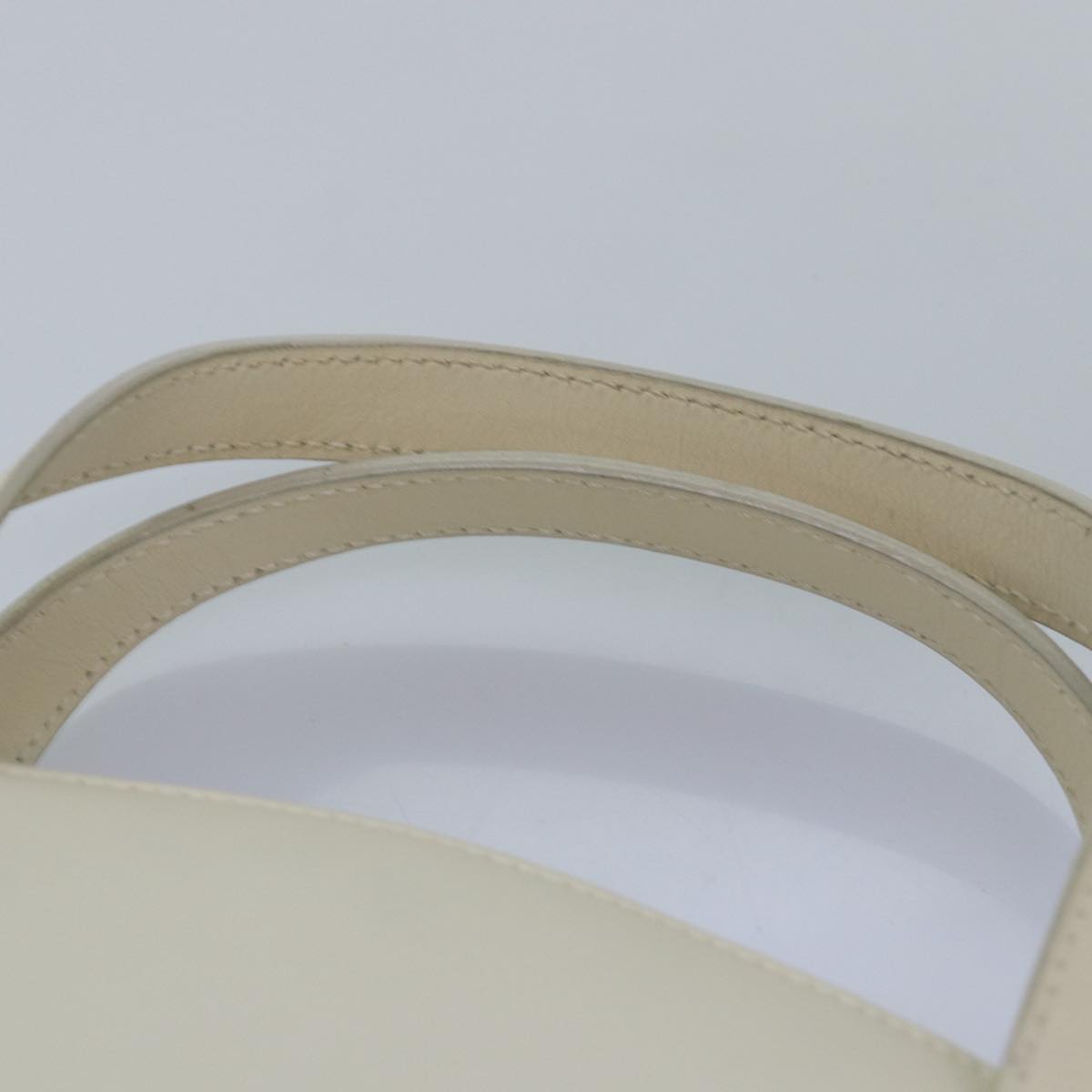 GUCCI Hand Bag Leather White Auth 78475