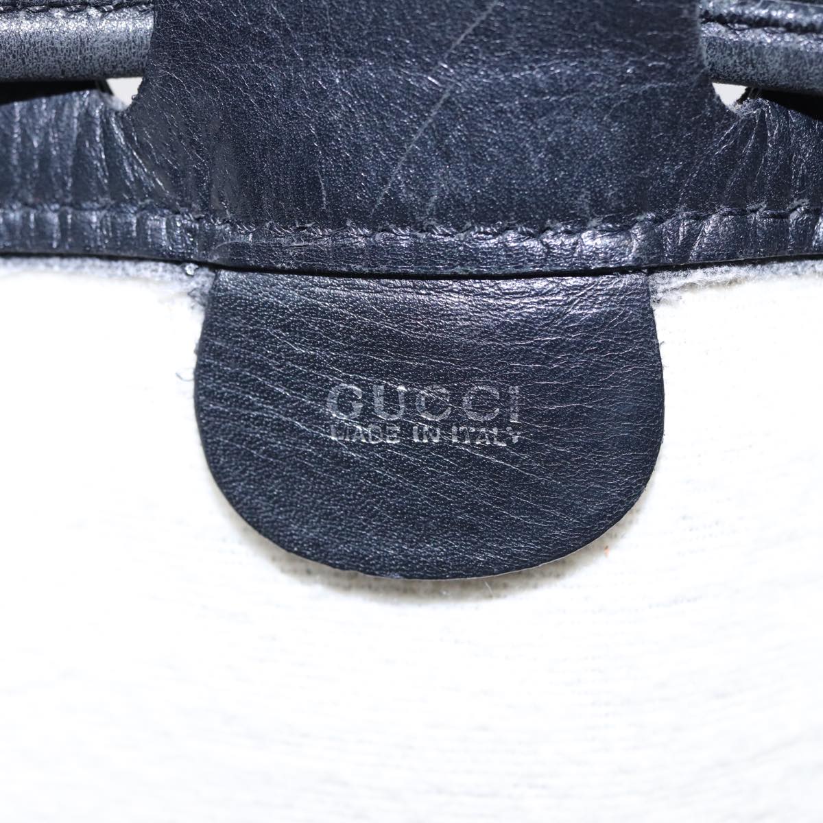 GUCCI Shoulder Bag Suede Leather Black Auth 78476