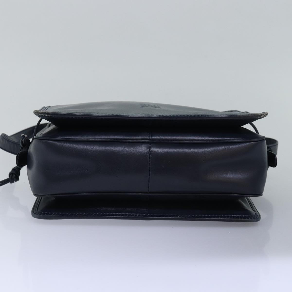 LOEWE Anagram Shoulder Bag Leather Navy Auth 78505