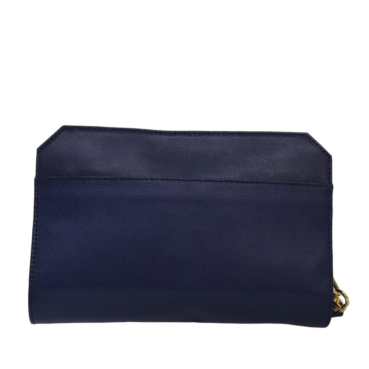 MCM Clutch Bag Leather Blue Auth 78507