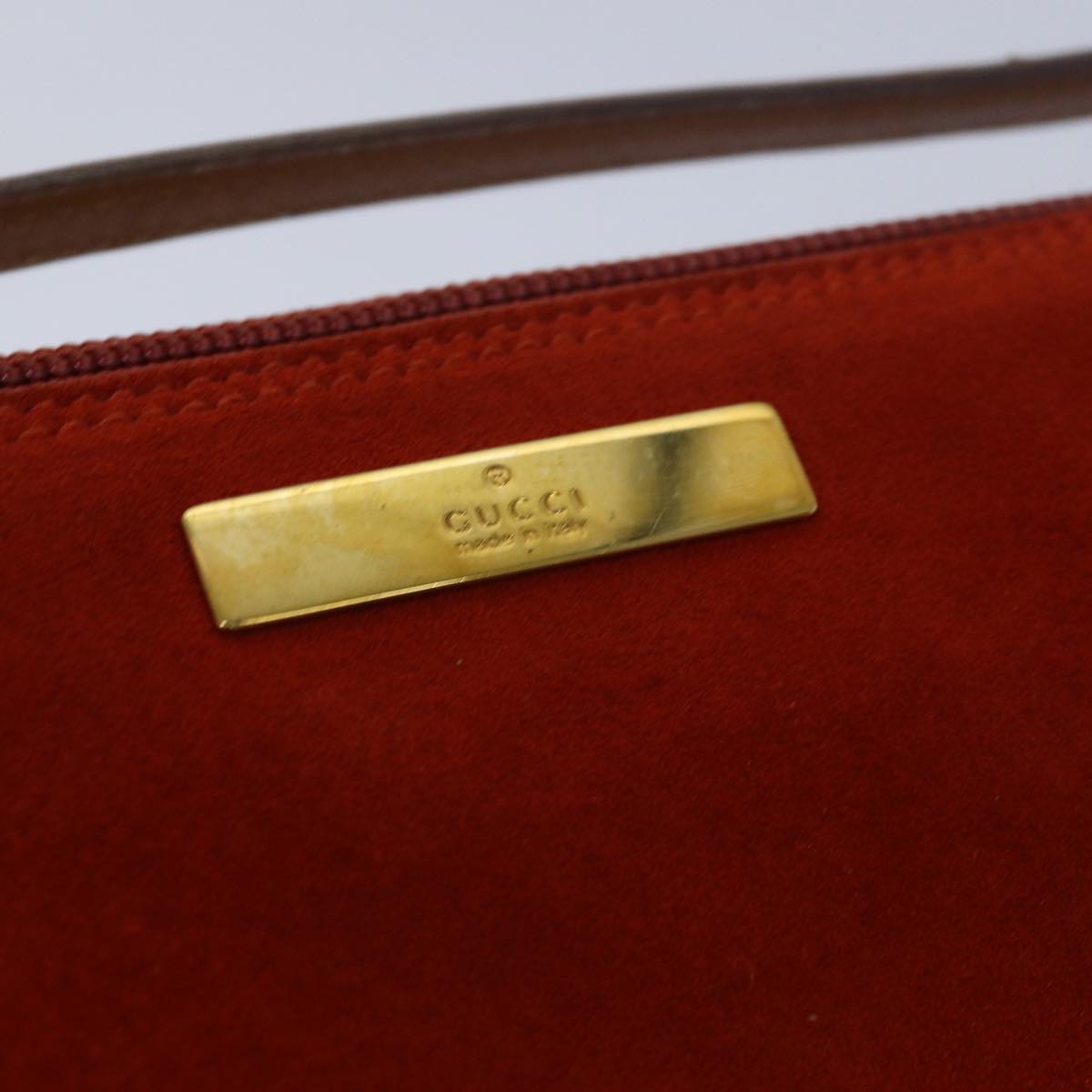 GUCCI Accessory Pouch Suede Orange 039 1103 Auth 78514