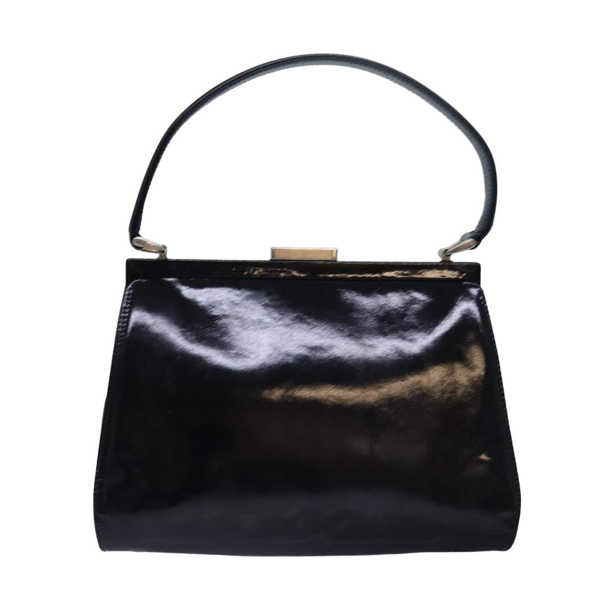 GUCCI Hand Bag Patent leather Black Auth 78516