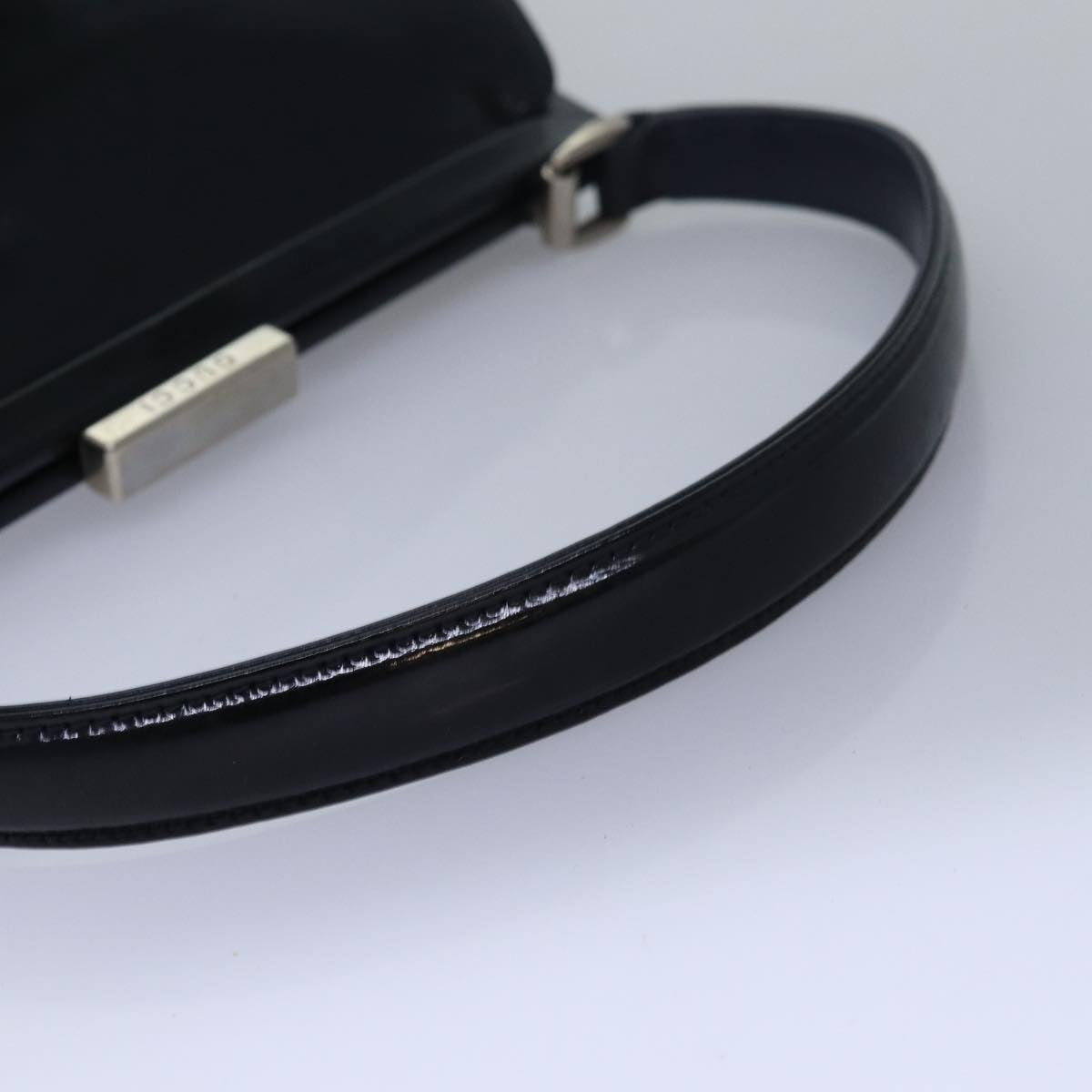 GUCCI Hand Bag Patent leather Black Auth 78516