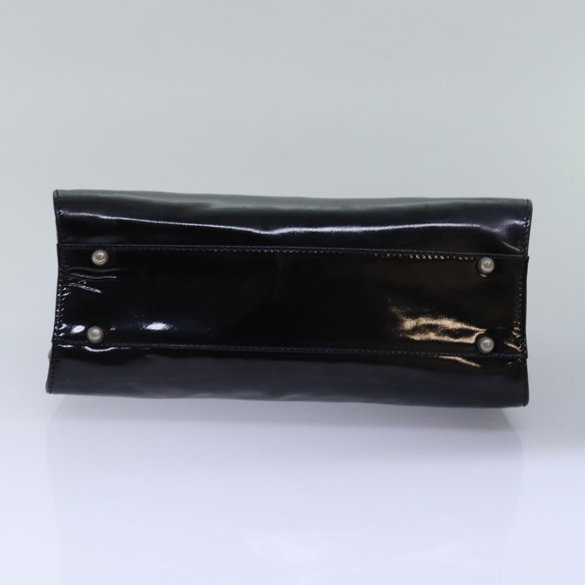 GUCCI Hand Bag Patent leather Black Auth 78516