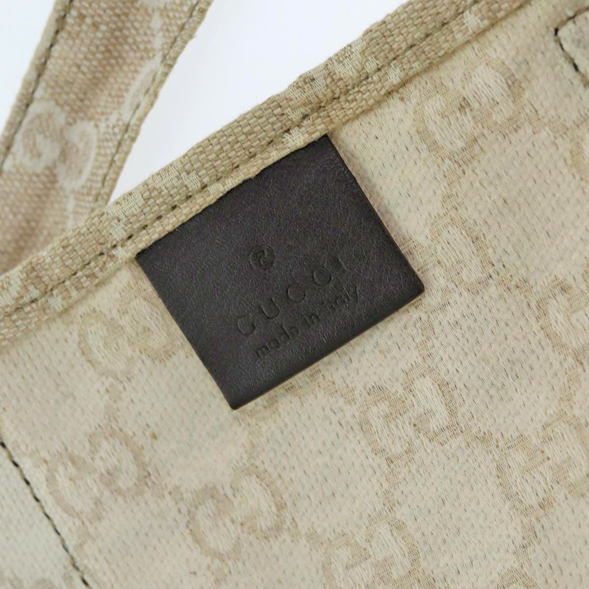 GUCCI GG Canvas Gucci Museo Tote Bag Beige 283411 Auth 78525