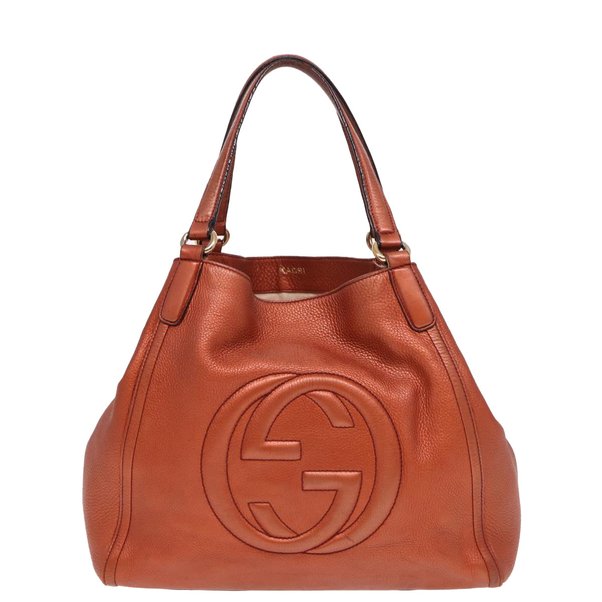 GUCCI Soho Hand Bag Leather Brown 282309 Auth 78528