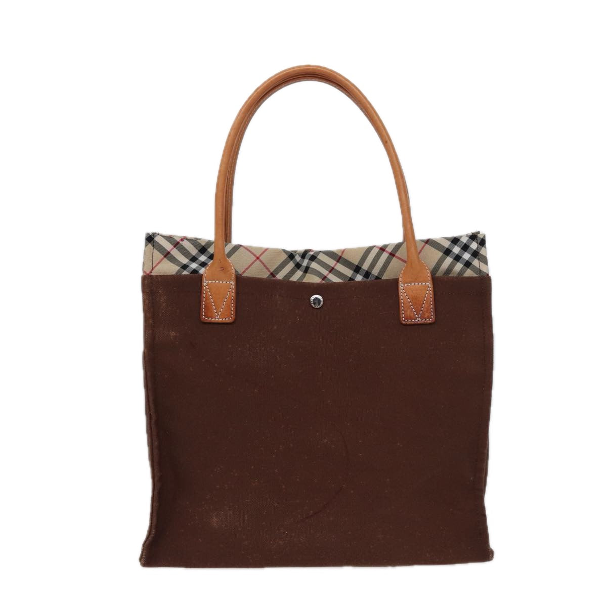 BURBERRY Nova Check Tote Bag Canvas Beige Brown Auth 78542