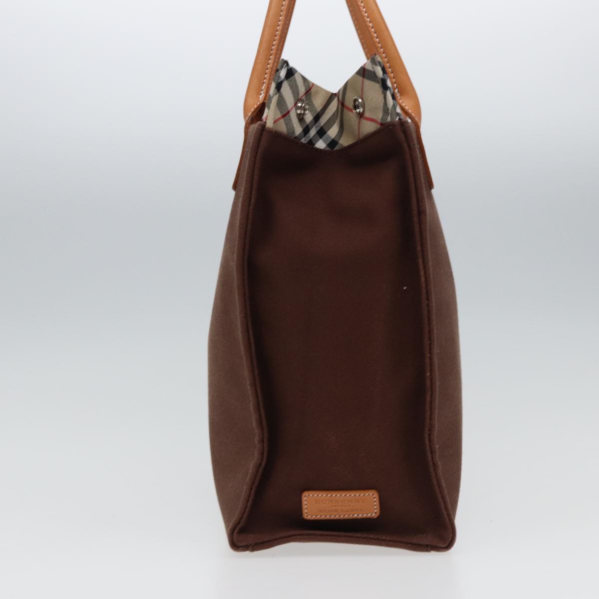 BURBERRY Nova Check Tote Bag Canvas Beige Brown Auth 78542