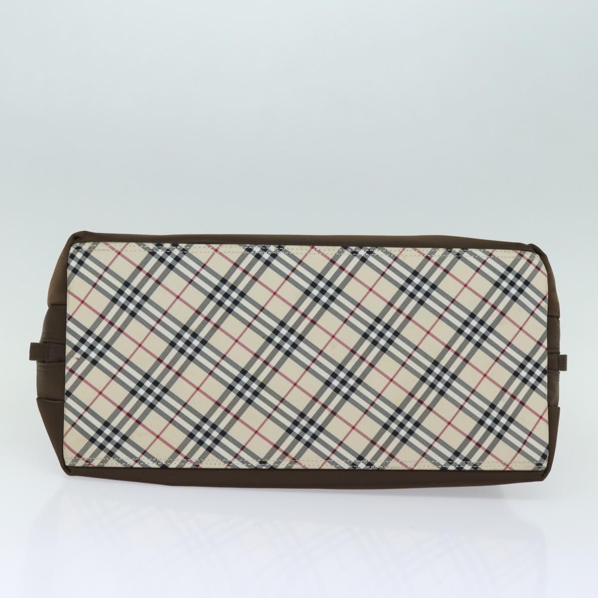 BURBERRY Nova Check Hand Bag Nylon Brown Auth 78543