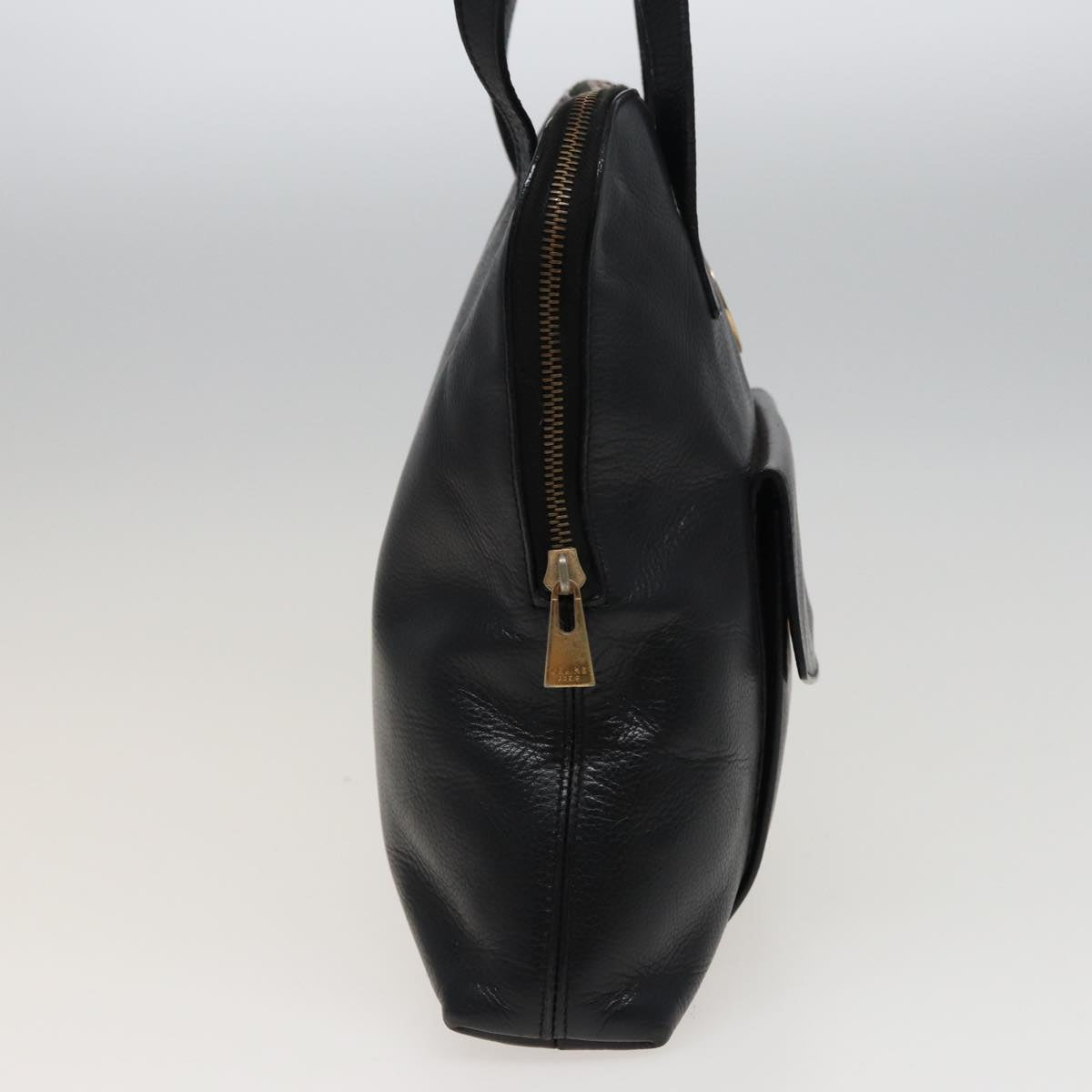 CELINE Shoulder Bag Leather Black Auth 78547