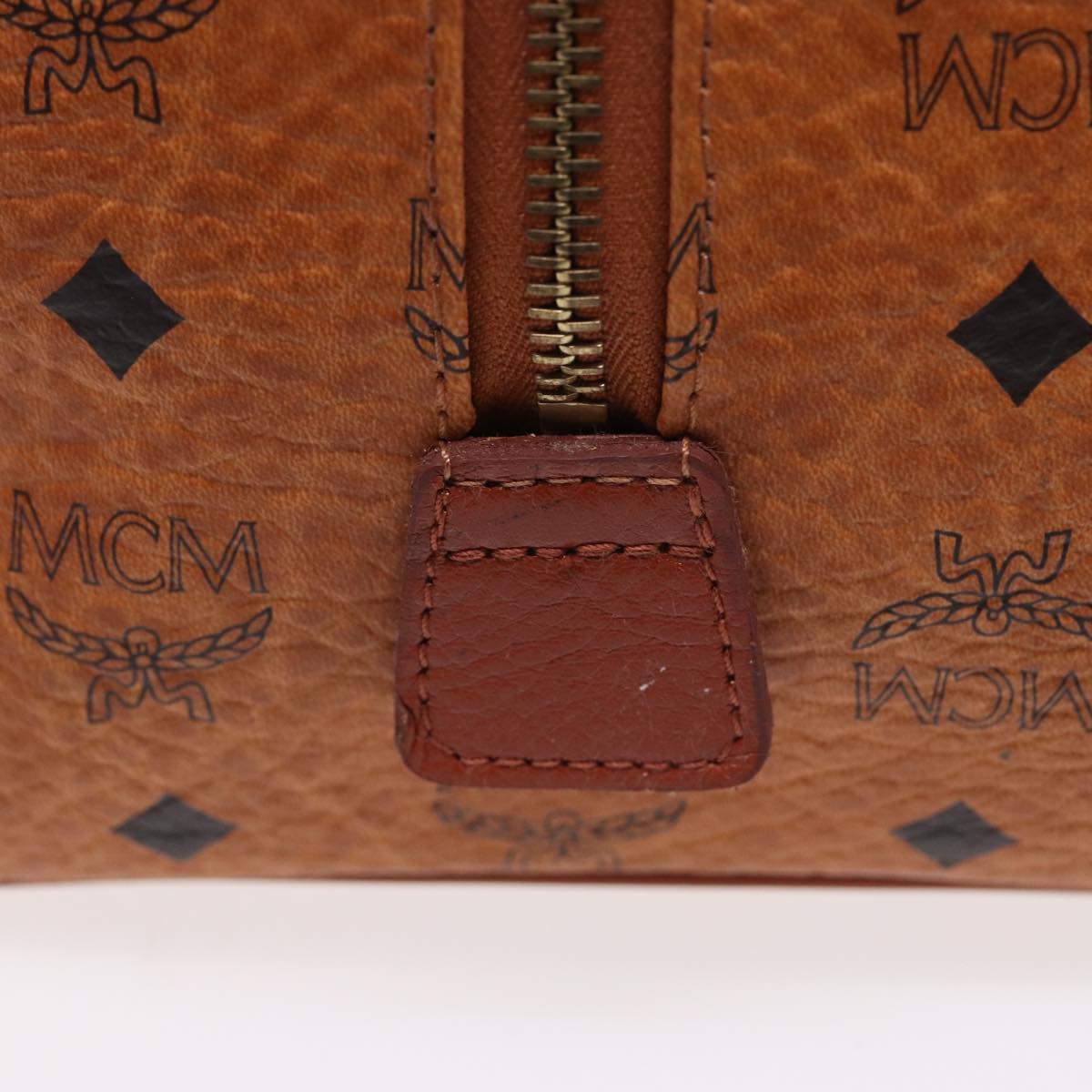 MCM Vicetos Logogram Boston Bag PVC Leather 2way Brown Auth 78550