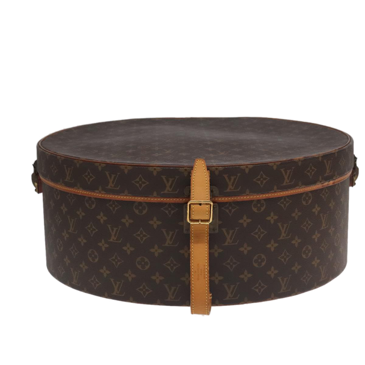 LOUIS VUITTON Monogram Hat Holder Boite Chapeau 50 Necktie Case LV Auth 78556A