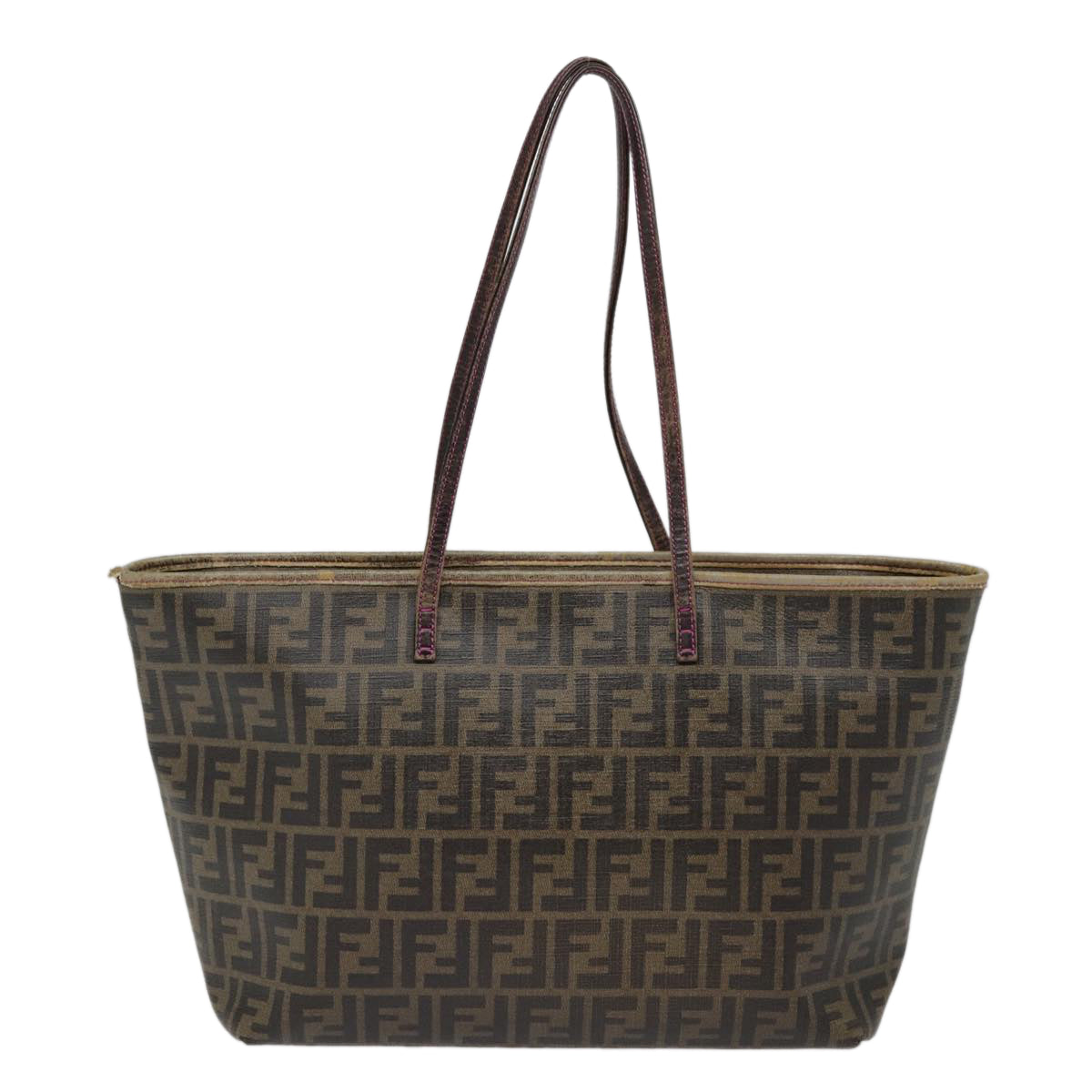 FENDI Zucca Canvas Tote Bag Brown Gold Auth 78561 - 0