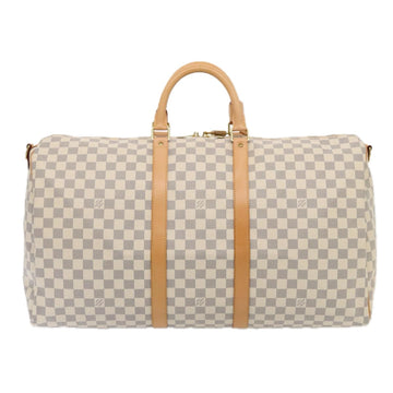 LOUIS VUITTON Damier Azur Keepall Bandouliere 55 Boston Bag N41429 Auth 78568SAV - 0