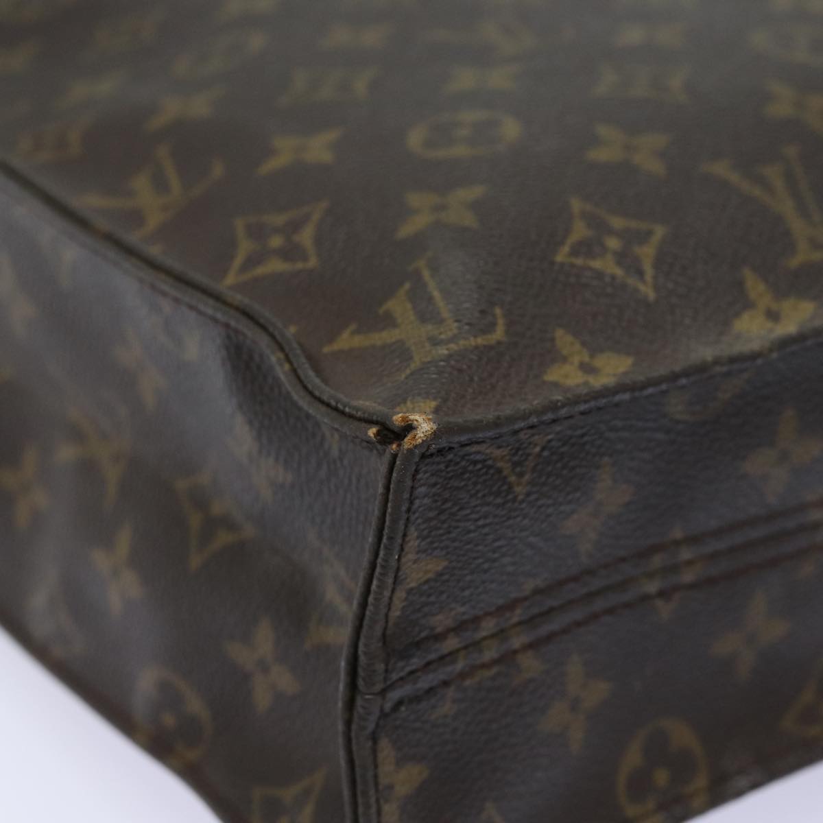 LOUIS VUITTON Monogram Sac Plat Hand Bag M51140 LV Auth 78583