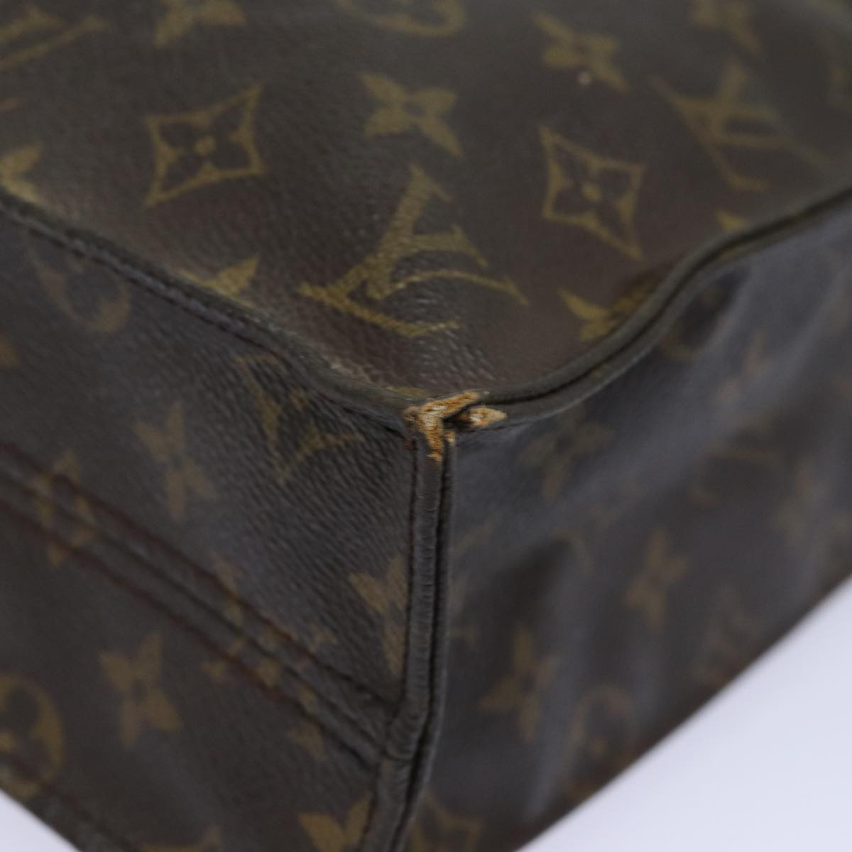 LOUIS VUITTON Monogram Sac Plat Hand Bag M51140 LV Auth 78583