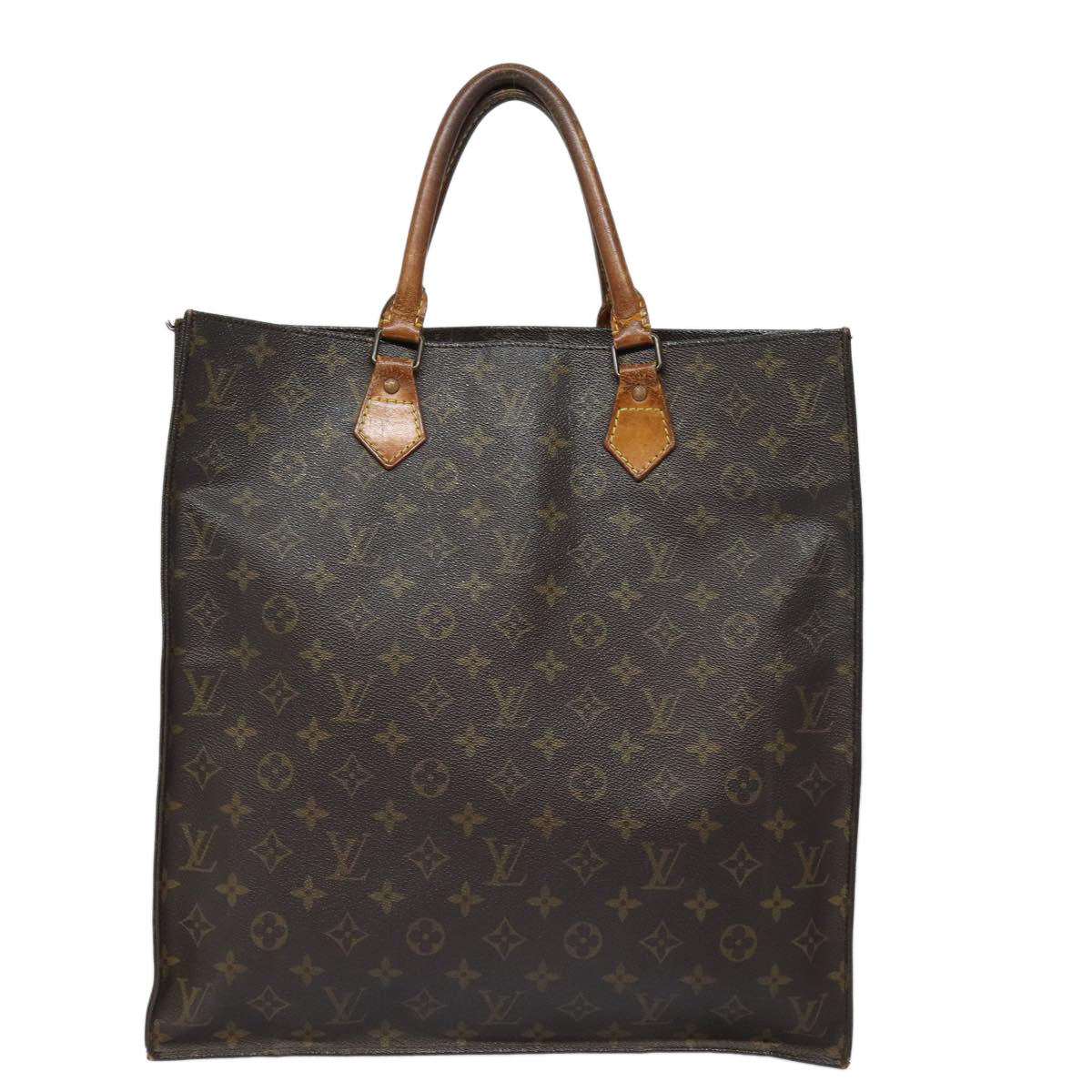 LOUIS VUITTON Monogram Sac Plat Hand Bag M51140 LV Auth 78583