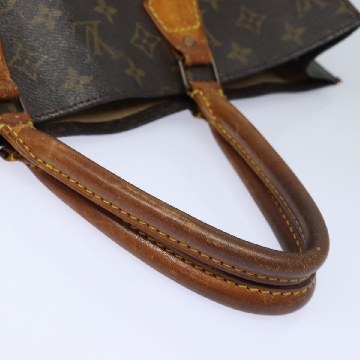 LOUIS VUITTON Monogram Sac Plat Hand Bag M51140 LV Auth 78583