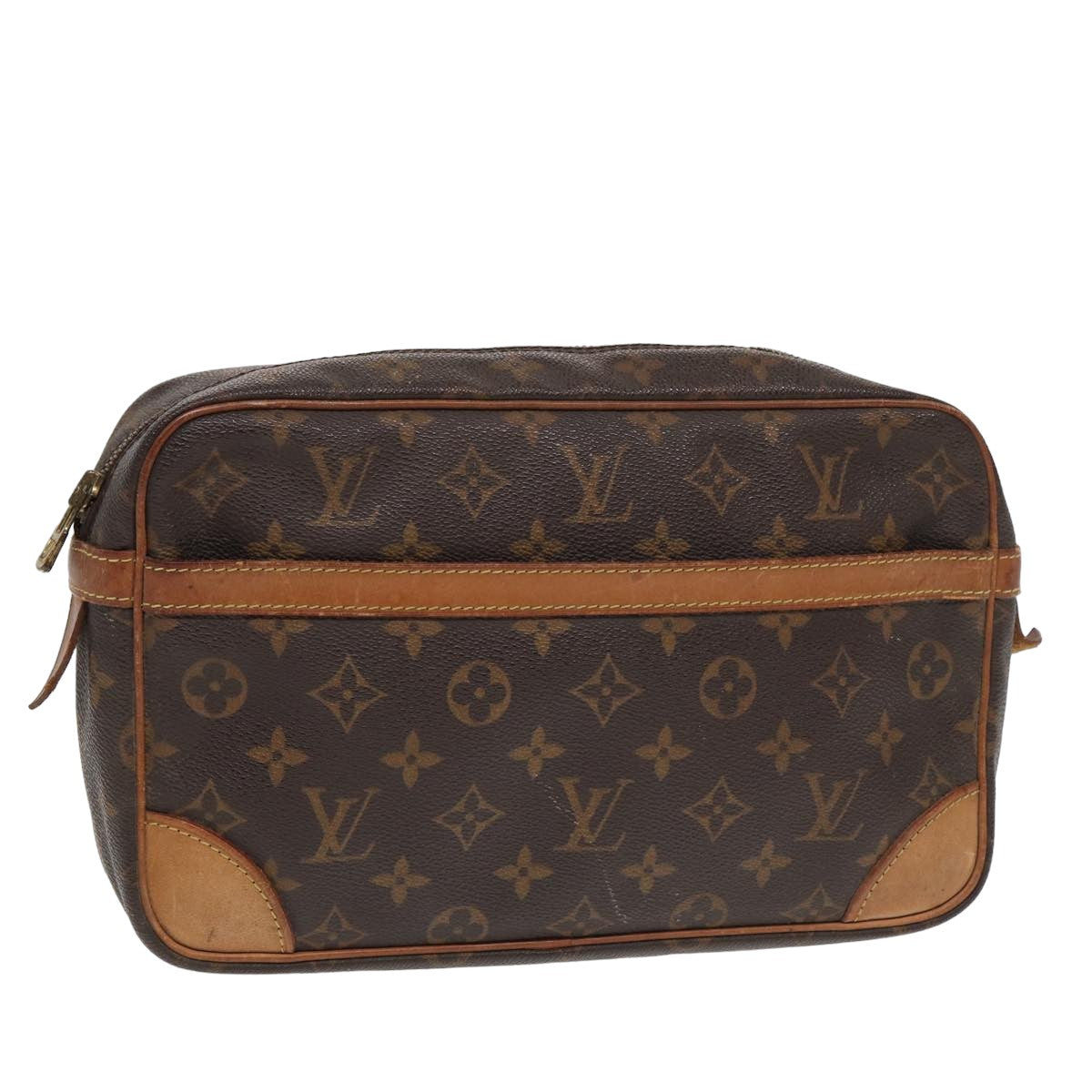 LOUIS VUITTON Monogram Compiegne 28 Clutch Bag M51845 LV Auth 78594