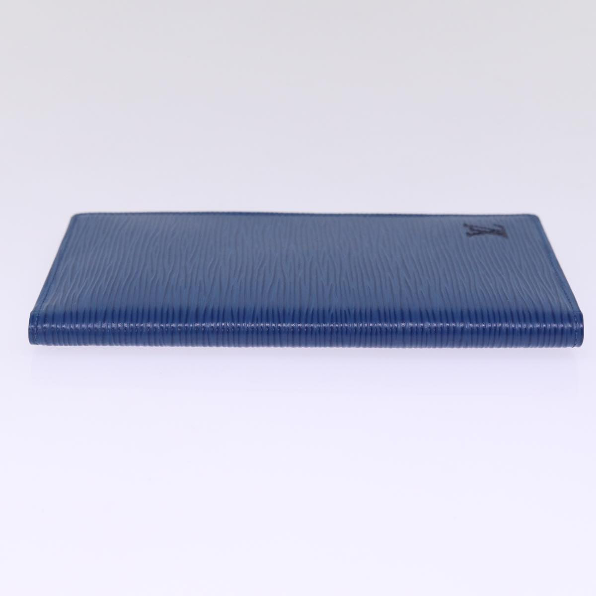 LOUIS VUITTON Epi Long Wallet Blue LV Auth 78601