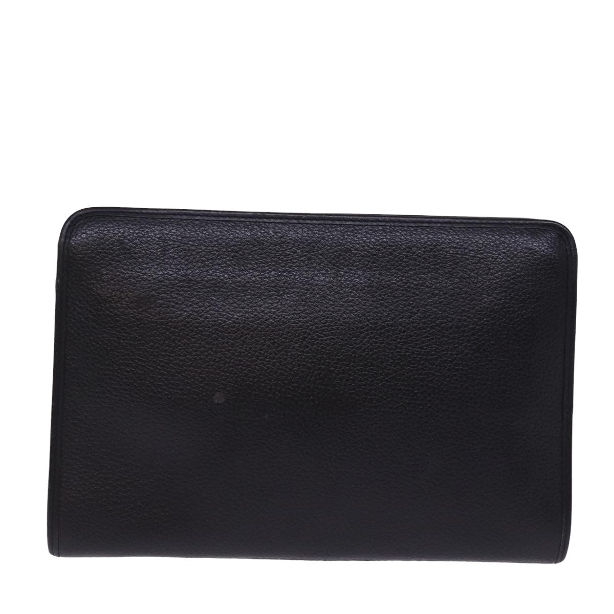 Burberrys Clutch Bag Leather Black Auth 78604 - 0