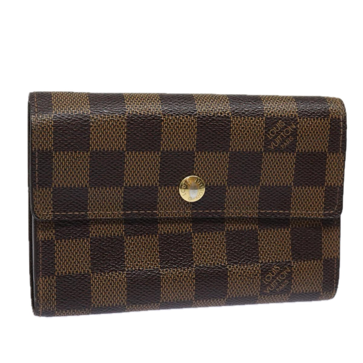 LOUIS VUITTON Damier Ebene Portefeuille Alexandra Wallet N63067 LV Auth 78606