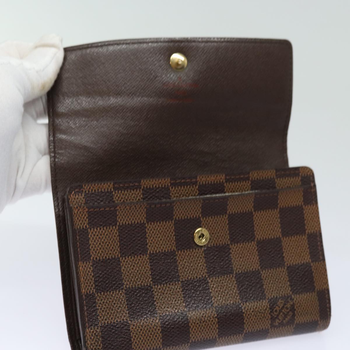 LOUIS VUITTON Damier Ebene Portefeuille Alexandra Wallet N63067 LV Auth 78606