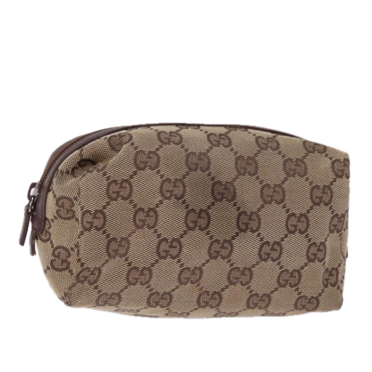 GUCCI GG Canvas Pouch Beige 29595 Auth 78607