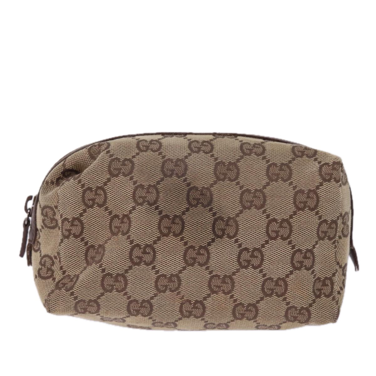 GUCCI GG Canvas Pouch Beige 29595 Auth 78607