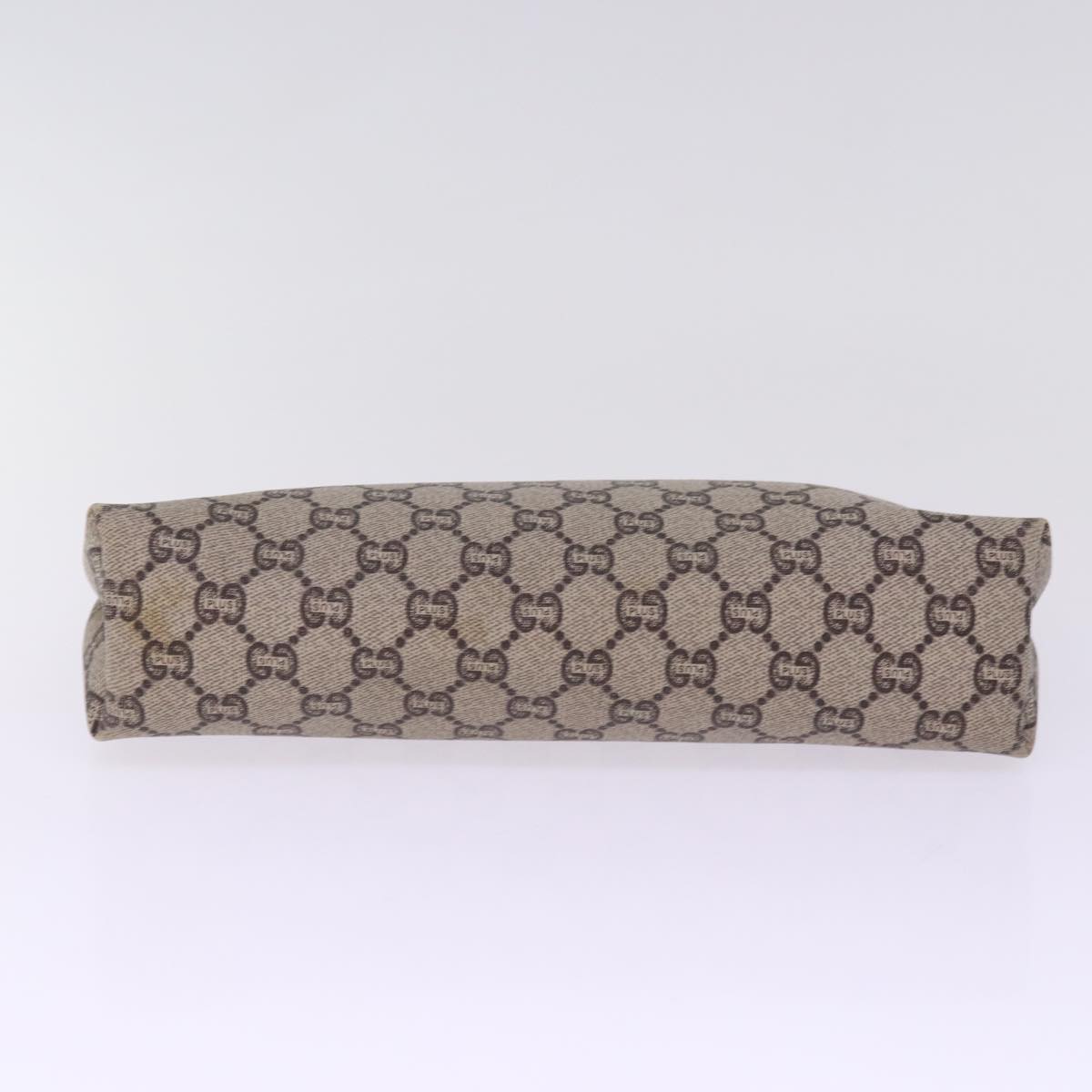 GUCCI GG Plus Supreme Clutch Bag PVC Beige Auth 78609