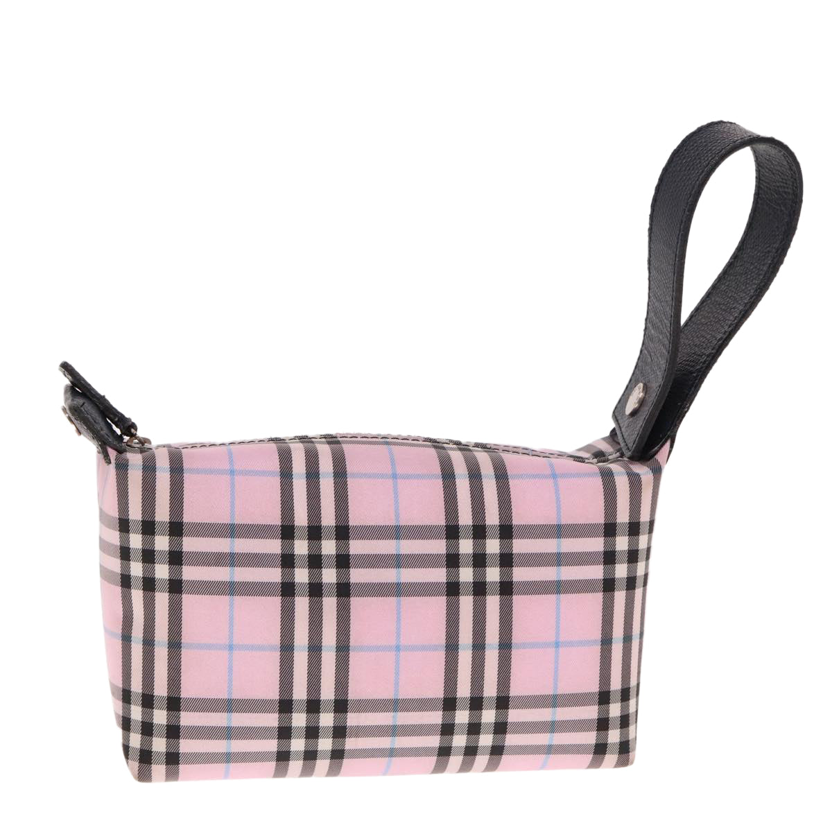 BURBERRY Nova Check Pouch Nylon Pink Auth 78613