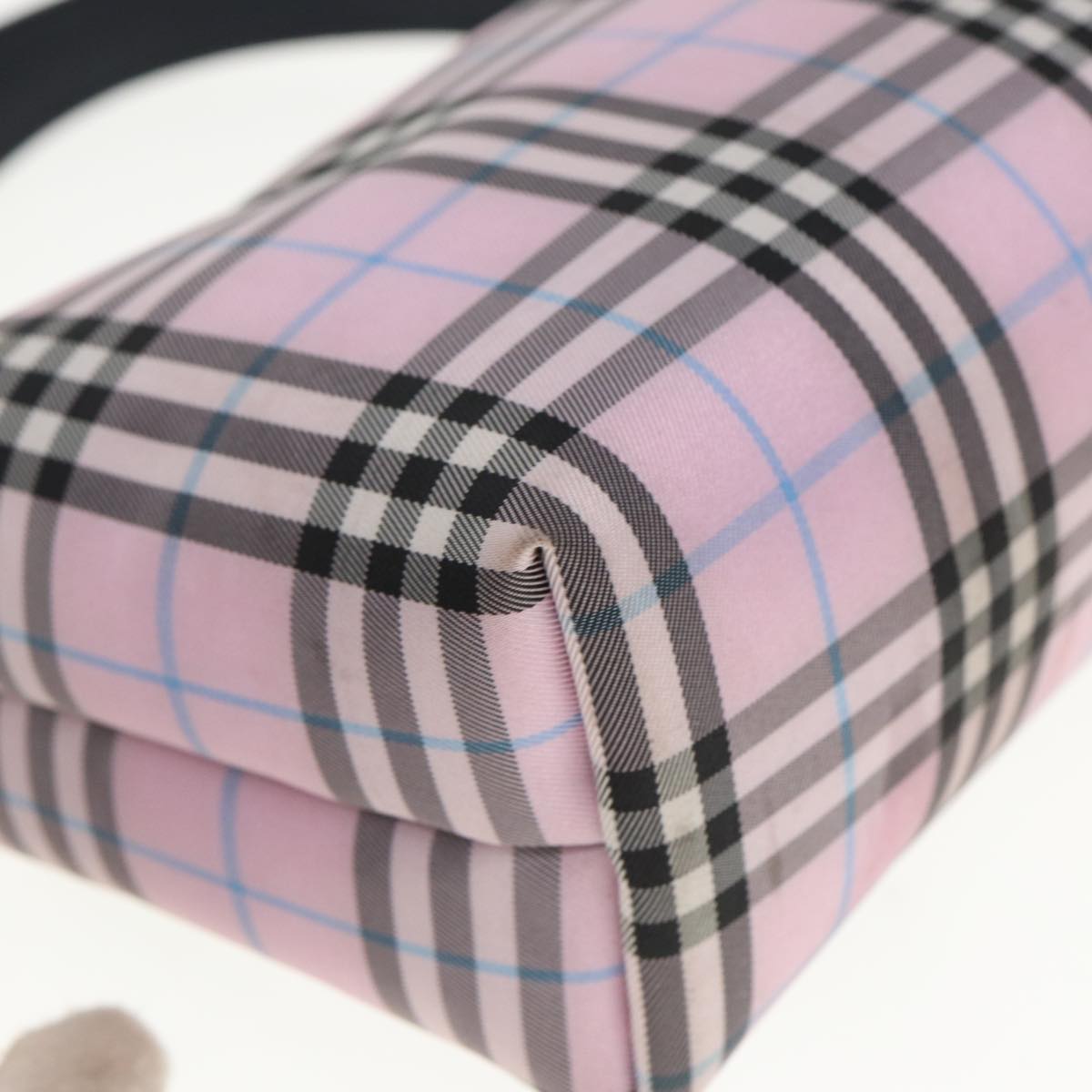 BURBERRY Nova Check Pouch Nylon Pink Auth 78613