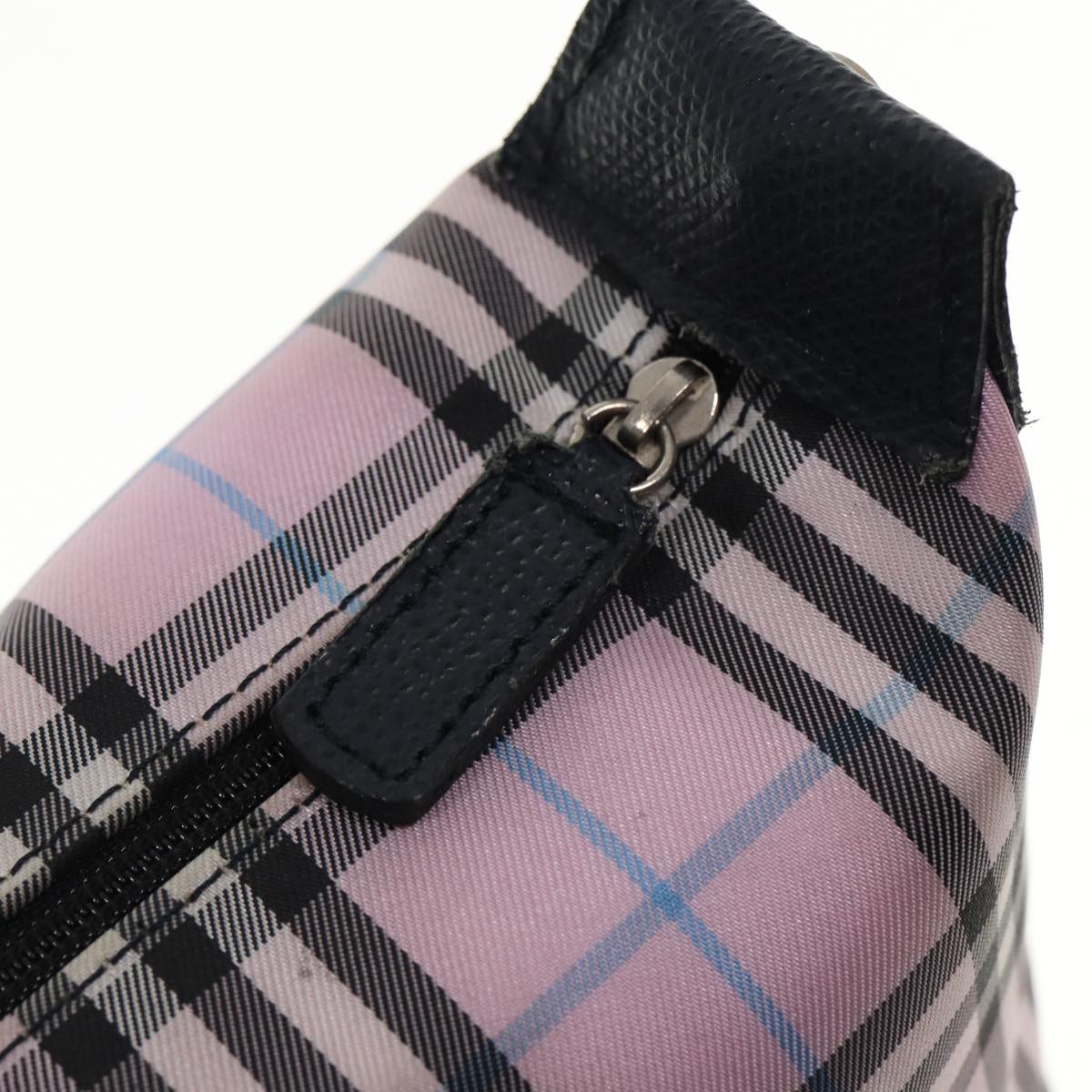 BURBERRY Nova Check Pouch Nylon Pink Auth 78613