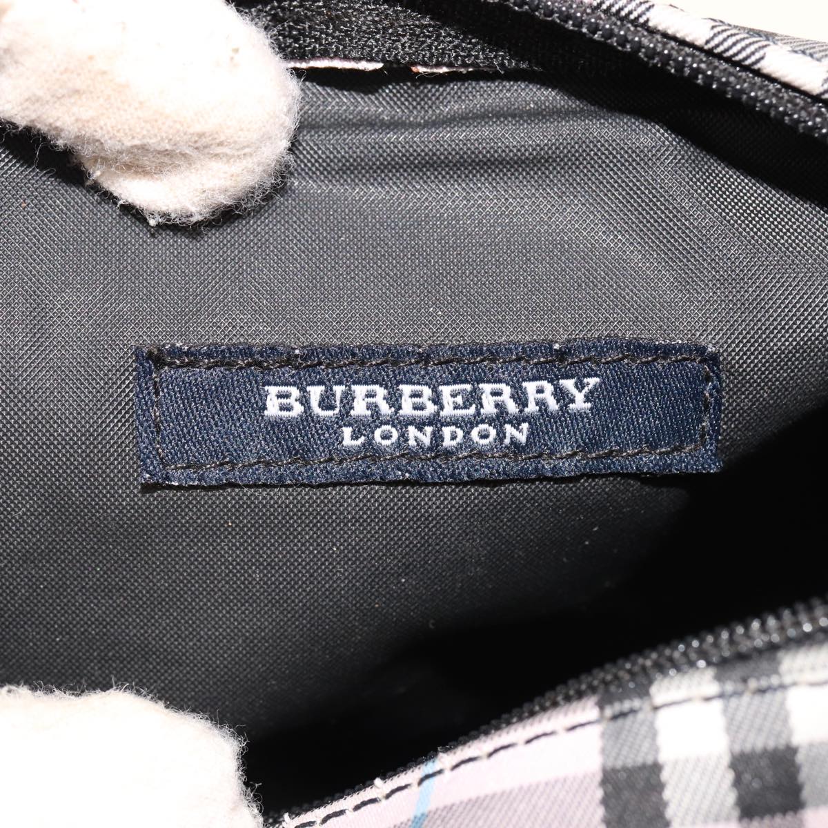 BURBERRY Nova Check Pouch Nylon Pink Auth 78613