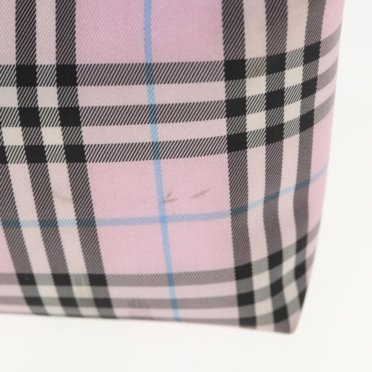 BURBERRY Nova Check Pouch Nylon Pink Auth 78613