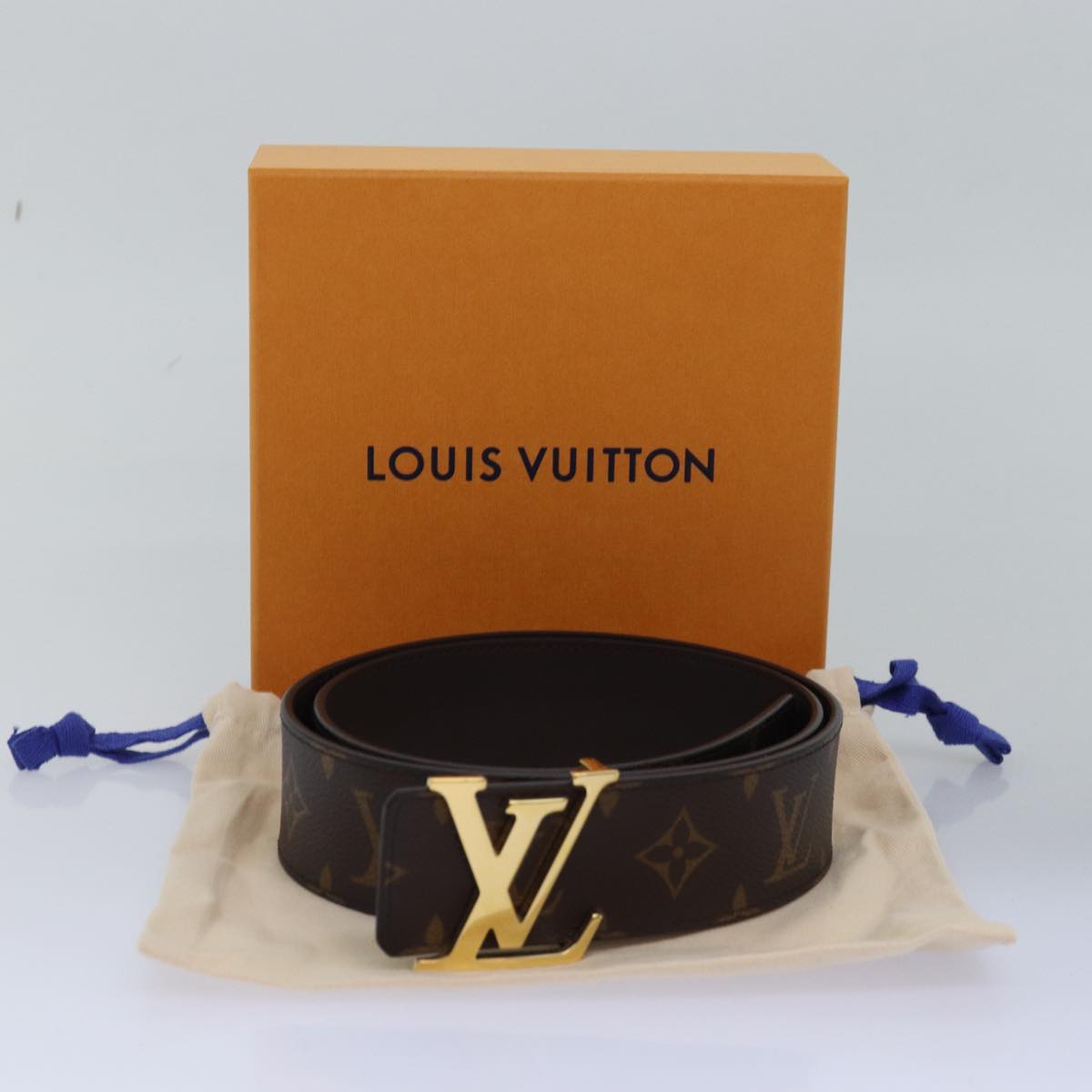 LOUIS VUITTON Monogram Ceinture Initial Belt 80/32 38.2"" M0323 LV Auth 78636A