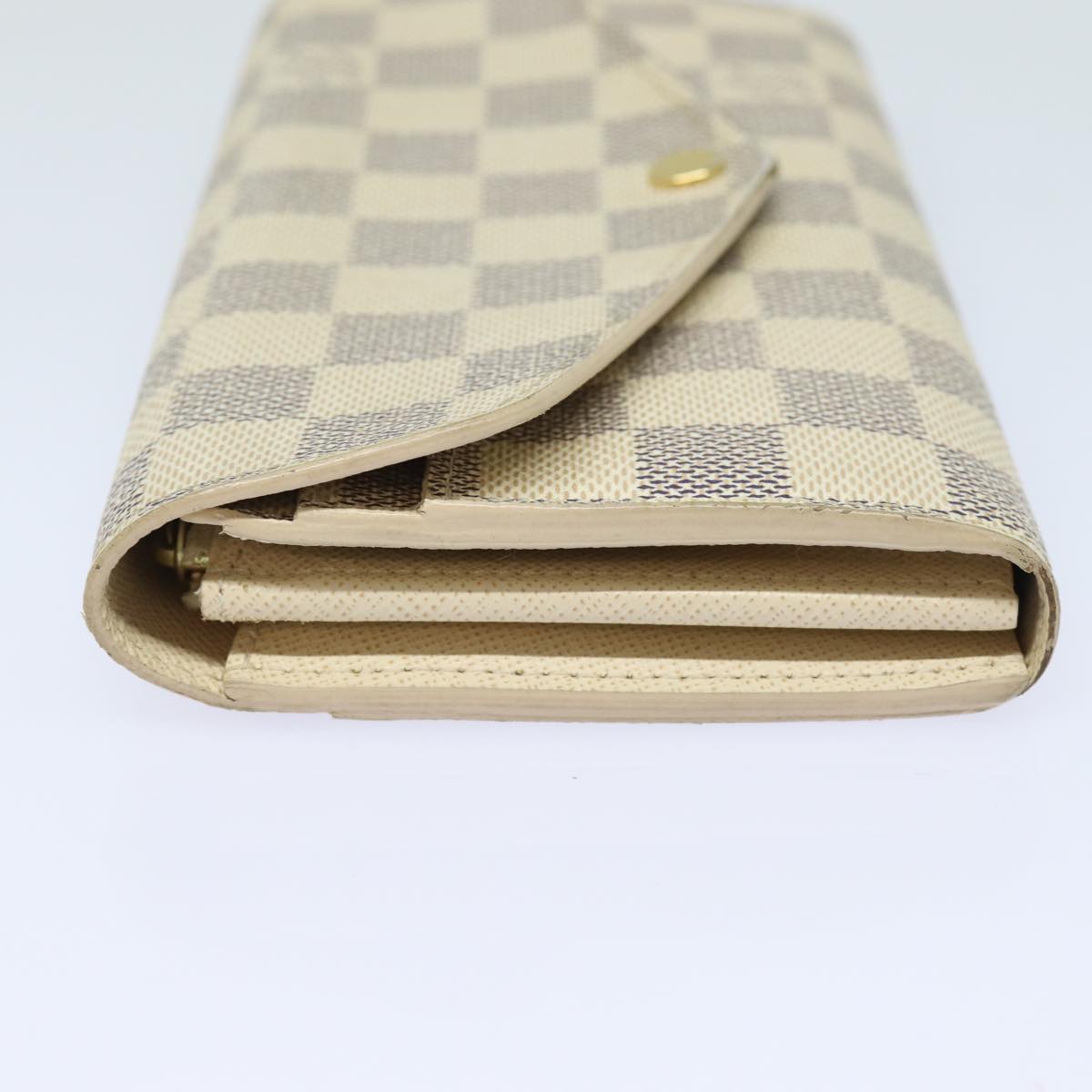 LOUIS VUITTON Damier Azur Portefeuille Sarah Long Wallet N63208 LV Auth 78638