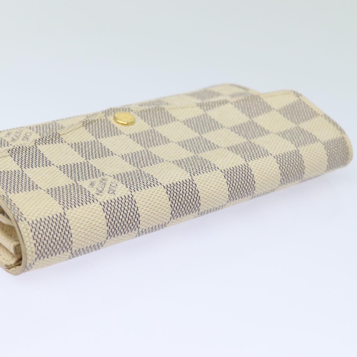 LOUIS VUITTON Damier Azur Portefeuille Sarah Long Wallet N63208 LV Auth 78638