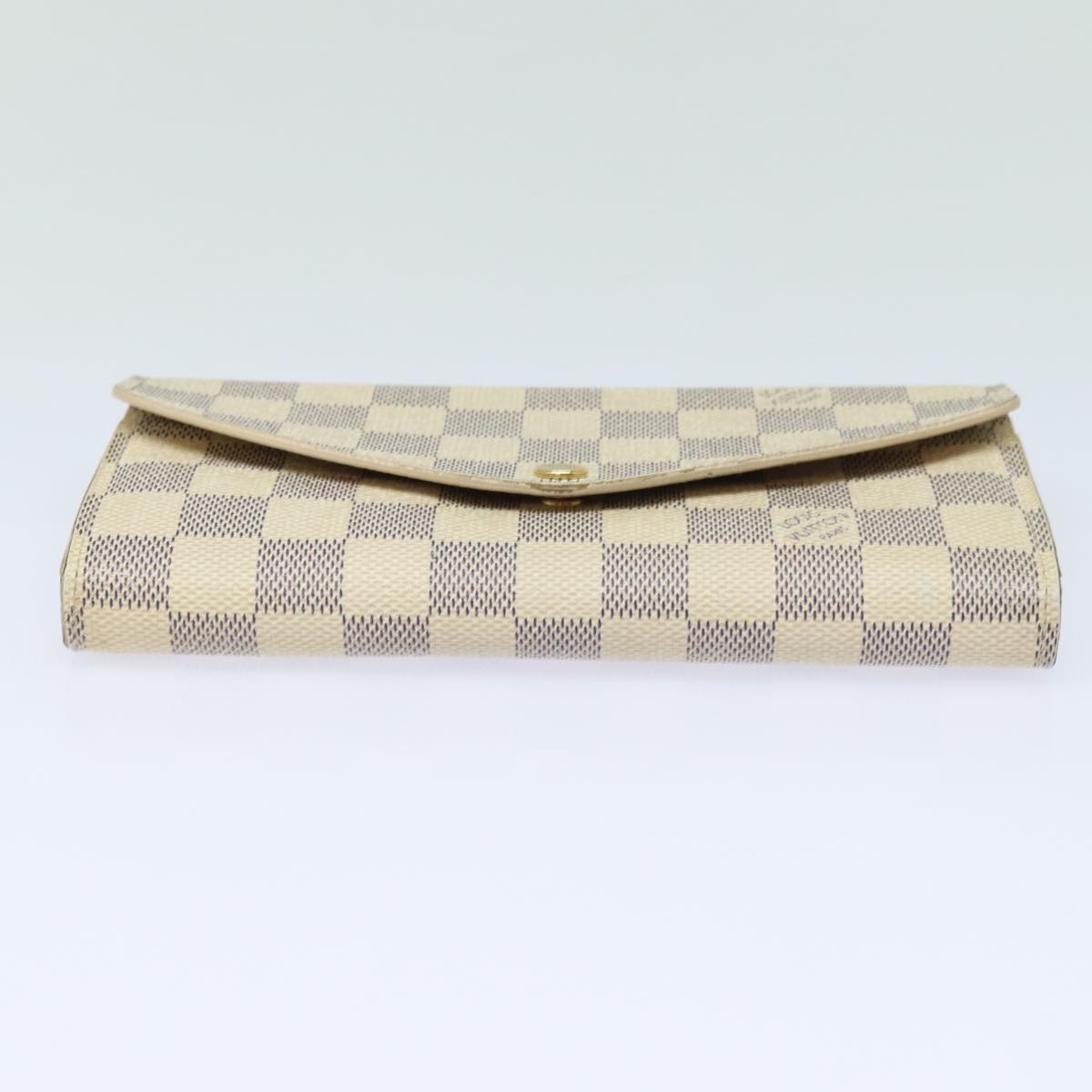 LOUIS VUITTON Damier Azur Portefeuille Sarah Long Wallet N63208 LV Auth 78638