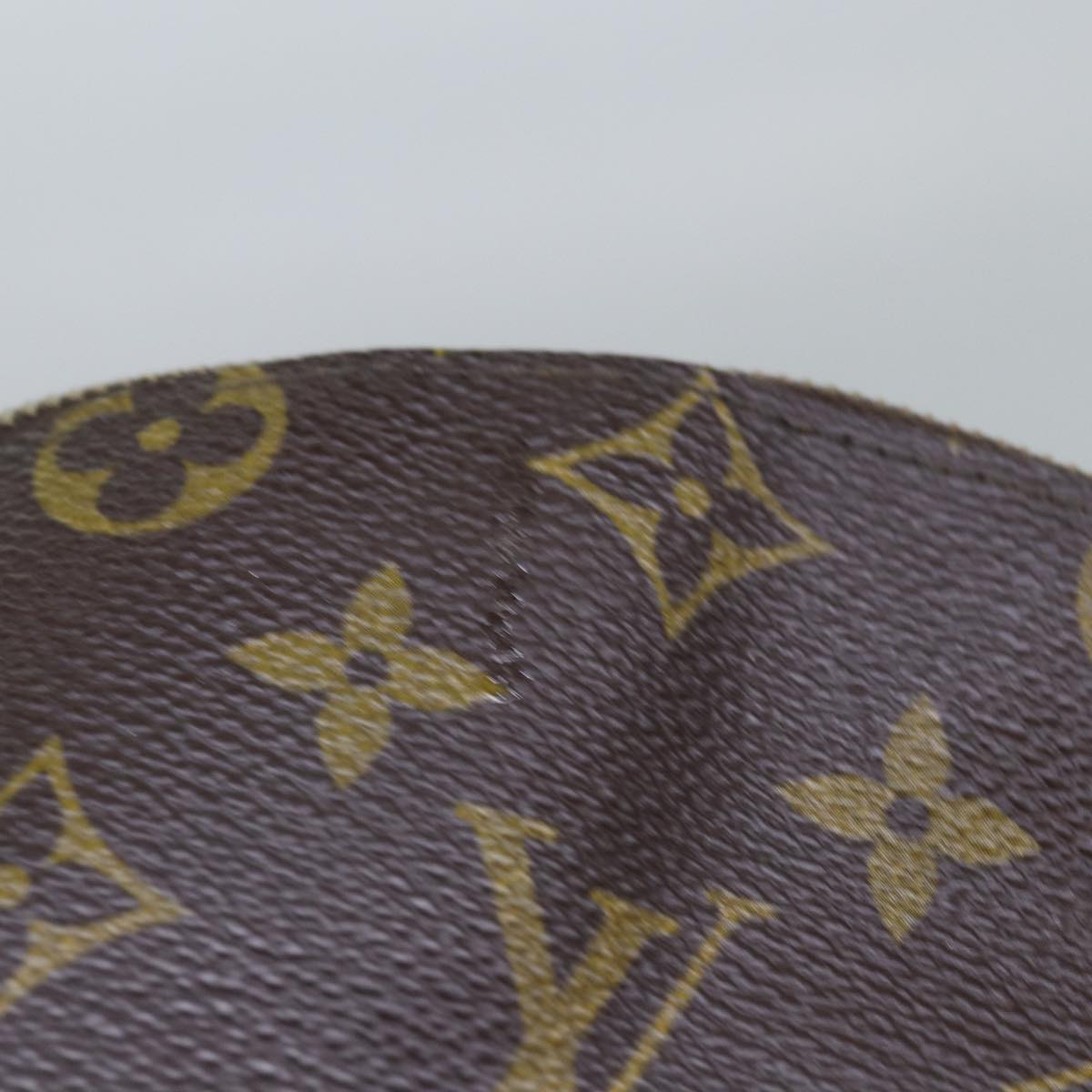 LOUIS VUITTON Monogram Trousse Demi Ronde Cosmetic Pouch M47520 LV Auth 78651