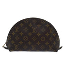 LOUIS VUITTON Monogram Trousse Demi Ronde Cosmetic Pouch M47520 LV Auth 78651-2