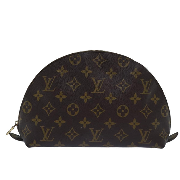 LOUIS VUITTON Monogram Trousse Demi Ronde Cosmetic Pouch M47520 LV Auth 78651