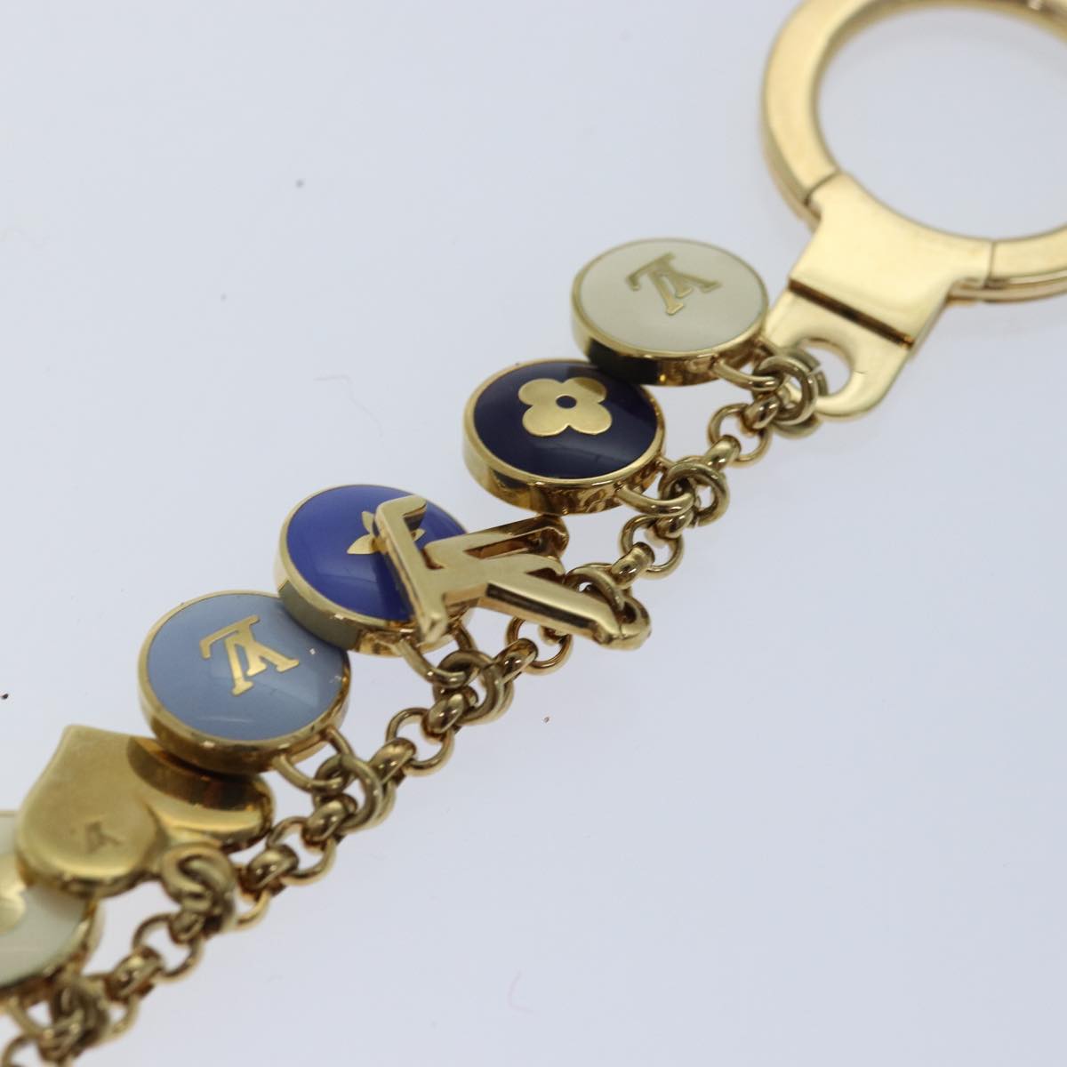 LOUIS VUITTON Monogram Porte Cles Chainne Pastilles Charm M66172 LV Auth 78655