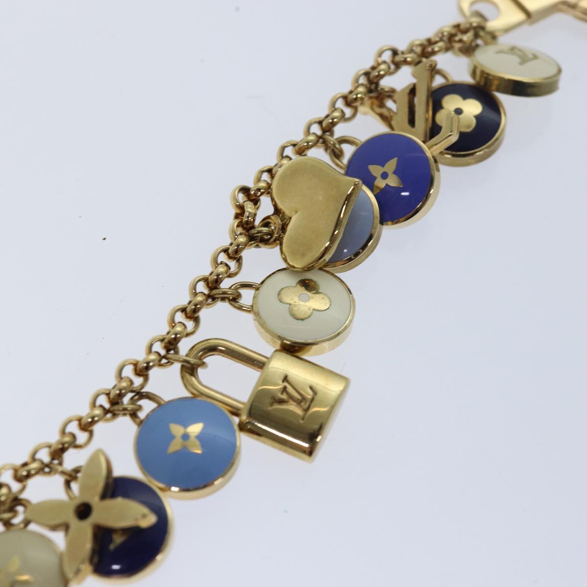 LOUIS VUITTON Monogram Porte Cles Chainne Pastilles Charm M66172 LV Auth 78655