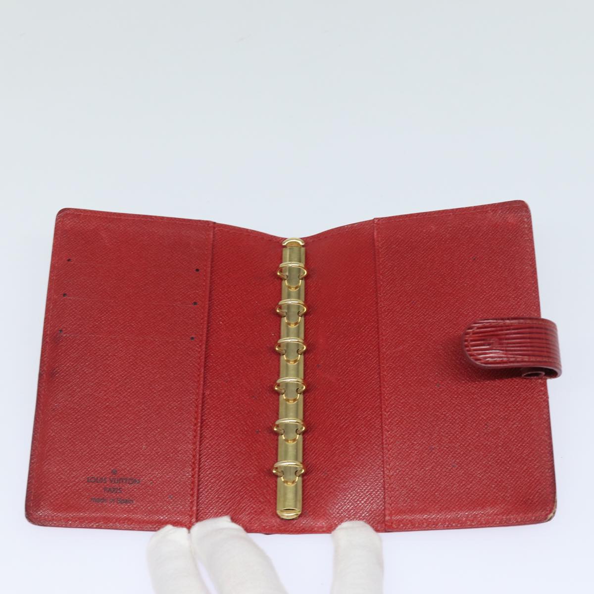 LOUIS VUITTON Epi Agenda PM Day Planner Cover Red R20057 LV Auth 78659