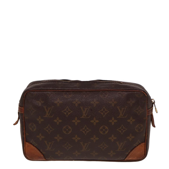 LOUIS VUITTON Monogram Compiegne 28 Clutch Bag M51845 LV Auth 78672